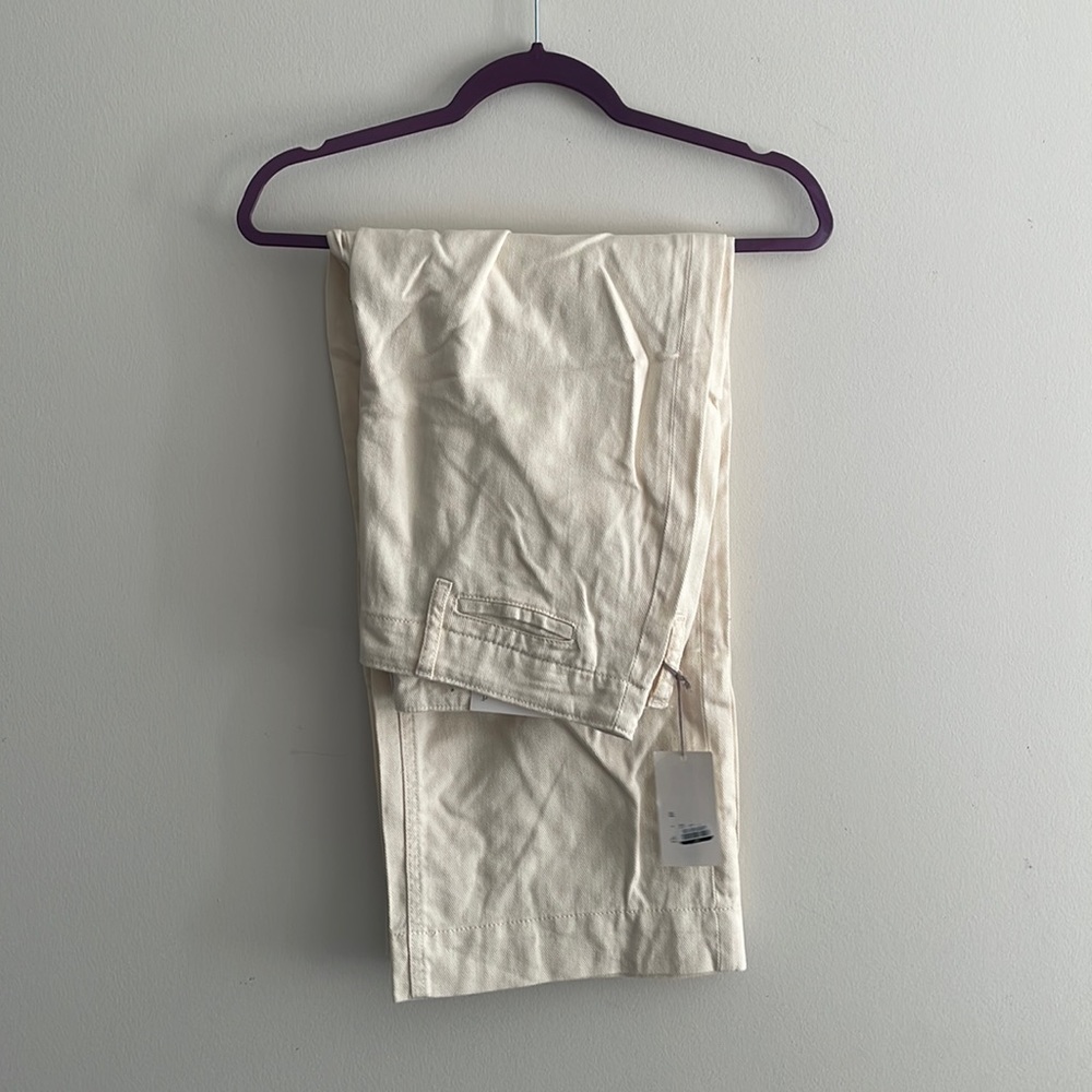 NWT Crop Legged Cream Khaki Pants Size 12